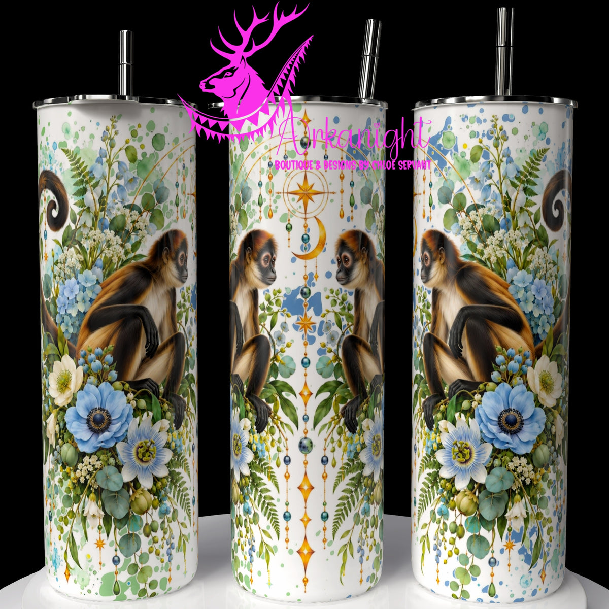 Gourde sur commande ♡ Collection Animaux - Cycle Lunaire ♡ Spider Monkey