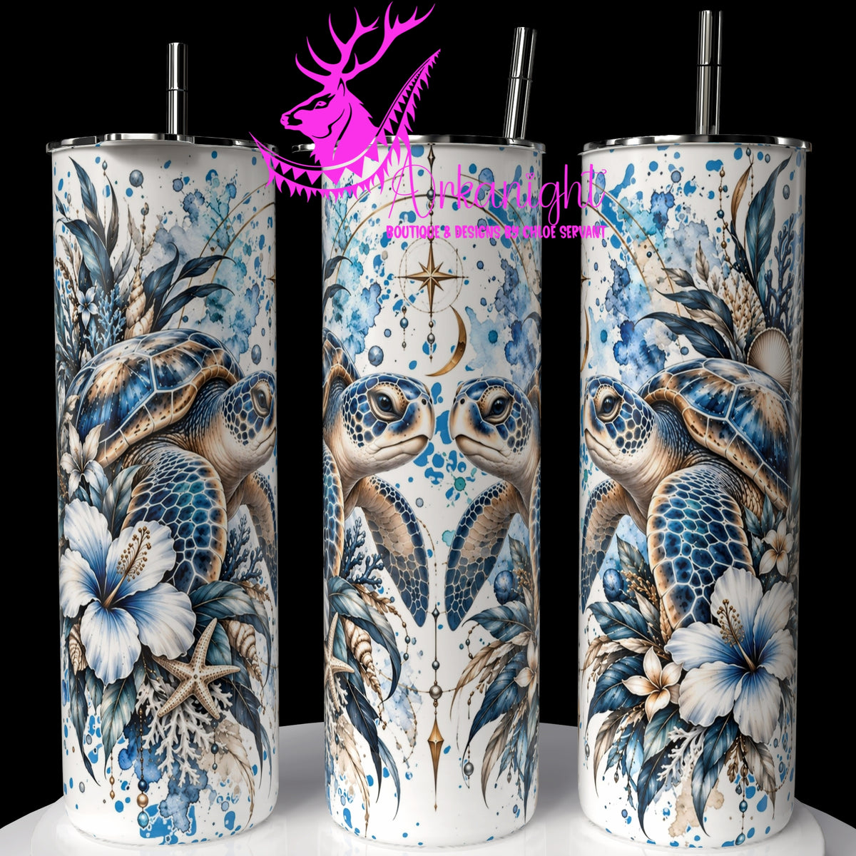 Gourde sur commande ♡ Collection Animaux - Cycle Lunaire ♡ Tortue de mer