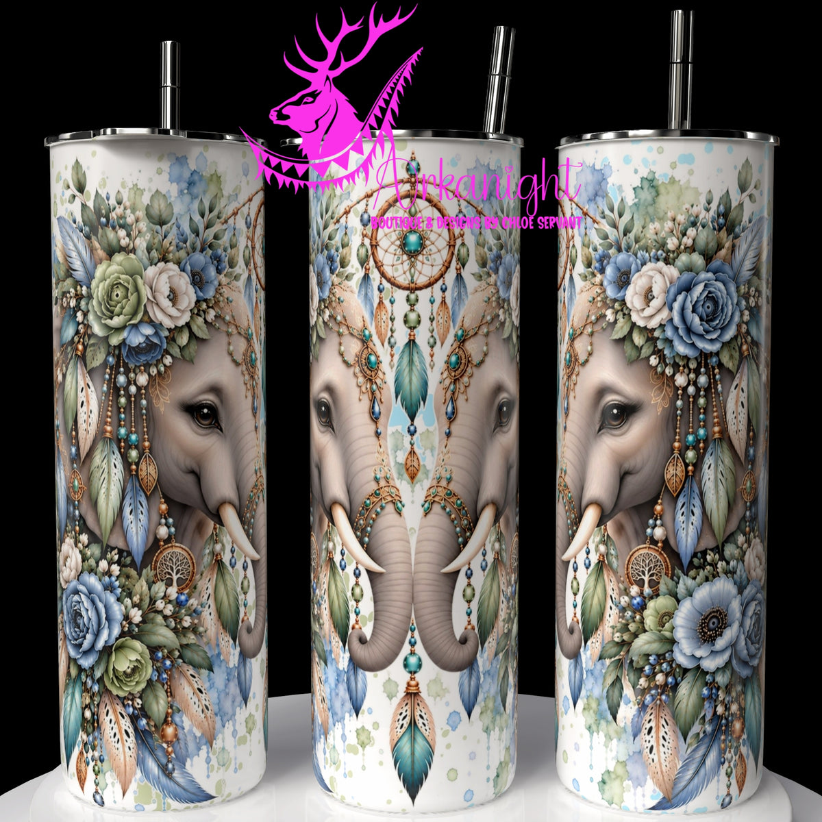 Gourde sur commande ♡ Collection Animaux - Cycle Lunaire ♡ Éléphant