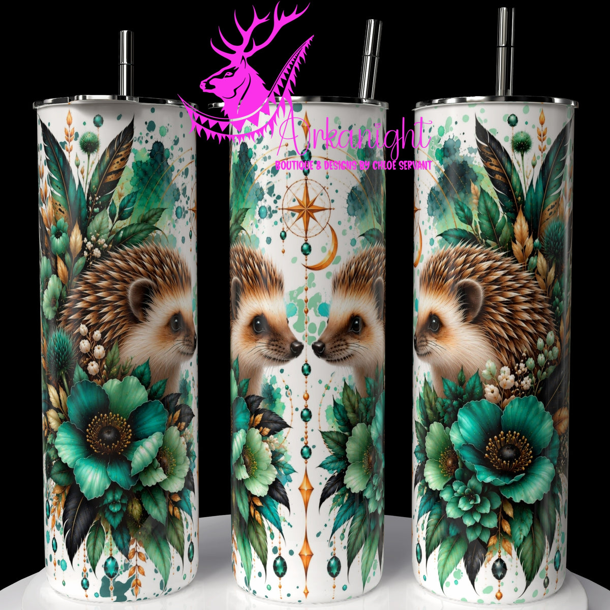 Gourde sur commande ♡ Collection Animaux - Cycle Lunaire ♡ Hérissons