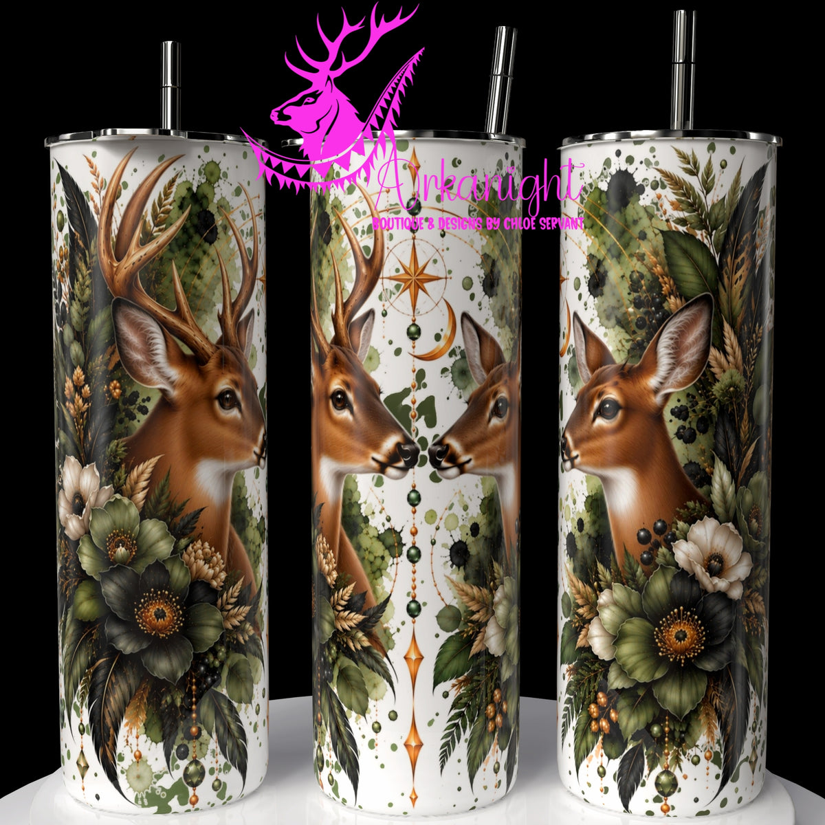 Gourde sur commande ♡ Collection Animaux - Cycle Lunaire ♡ Chevreuil