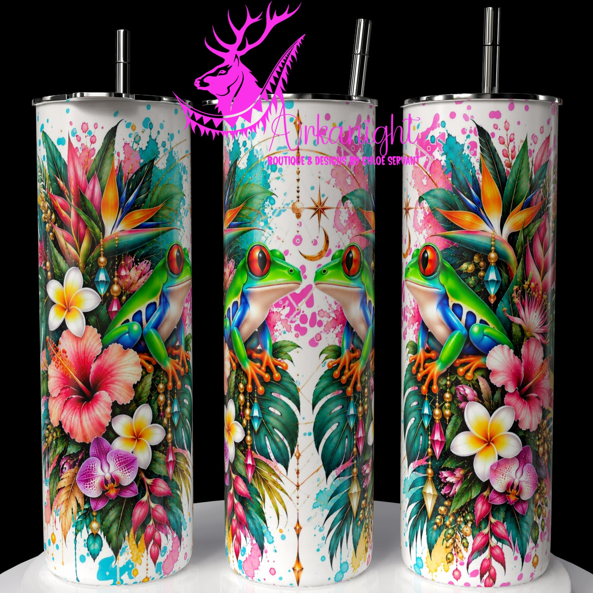 Gourde sur commande ♡ Collection Animaux - Cycle Lunaire ♡ Grenouille
