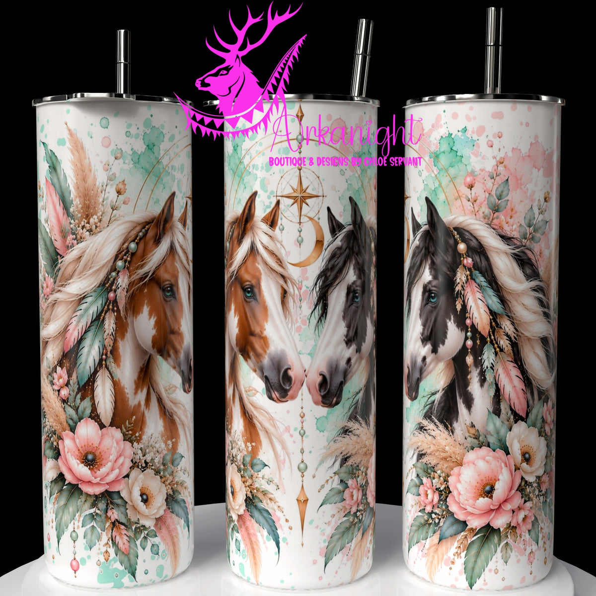 Gourde sur commande ♡ Collection Animaux - Cycle Lunaire ♡ Chevaux ♡ Paint Horse