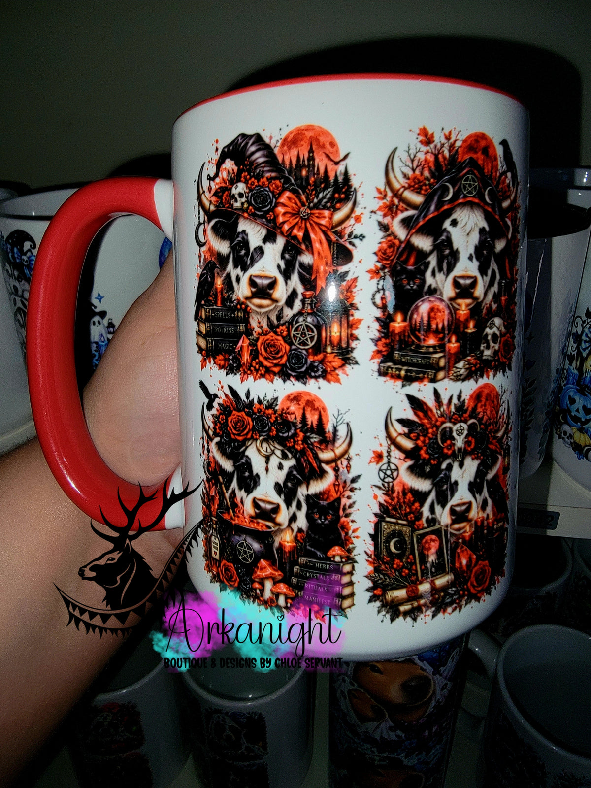Tasse en céramique sur commande - Collection Automne et Halloween 2026 ♡ Vache Highland Noire & Blanche