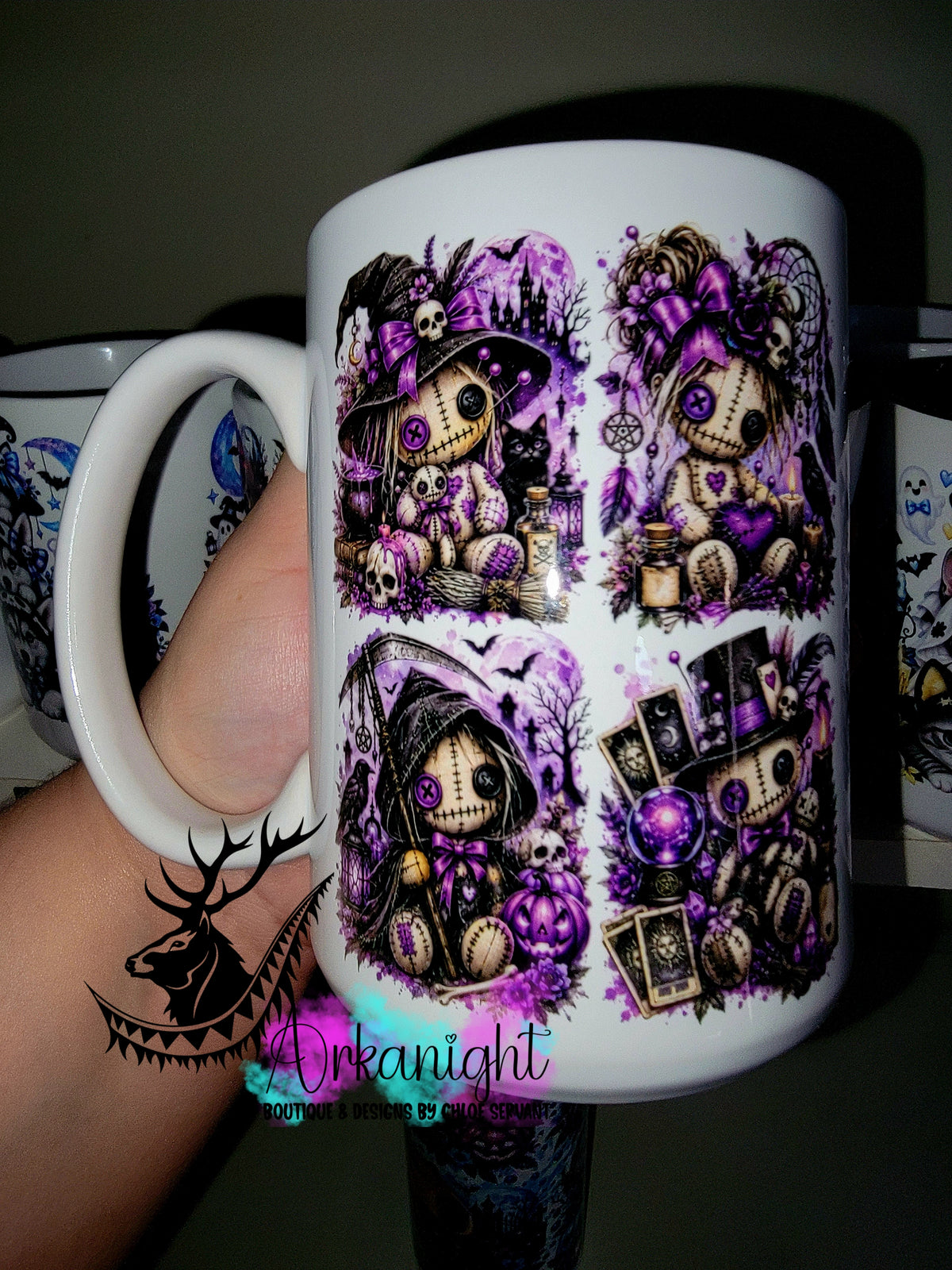 Tasse en céramique sur commande - Collection Automne et Halloween 2026 ♡ Horreur ♡ Voodo mauve