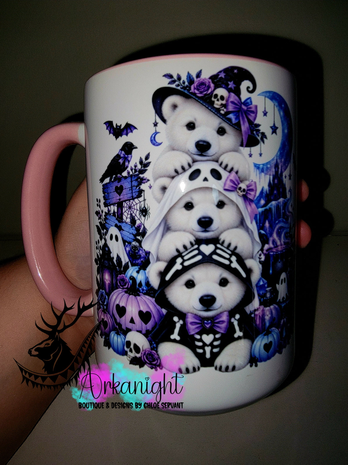 Tasse en céramique sur commande - Collection Automne et Halloween 2026 ♡ Trio D'animaux ♡ Ours Polaire