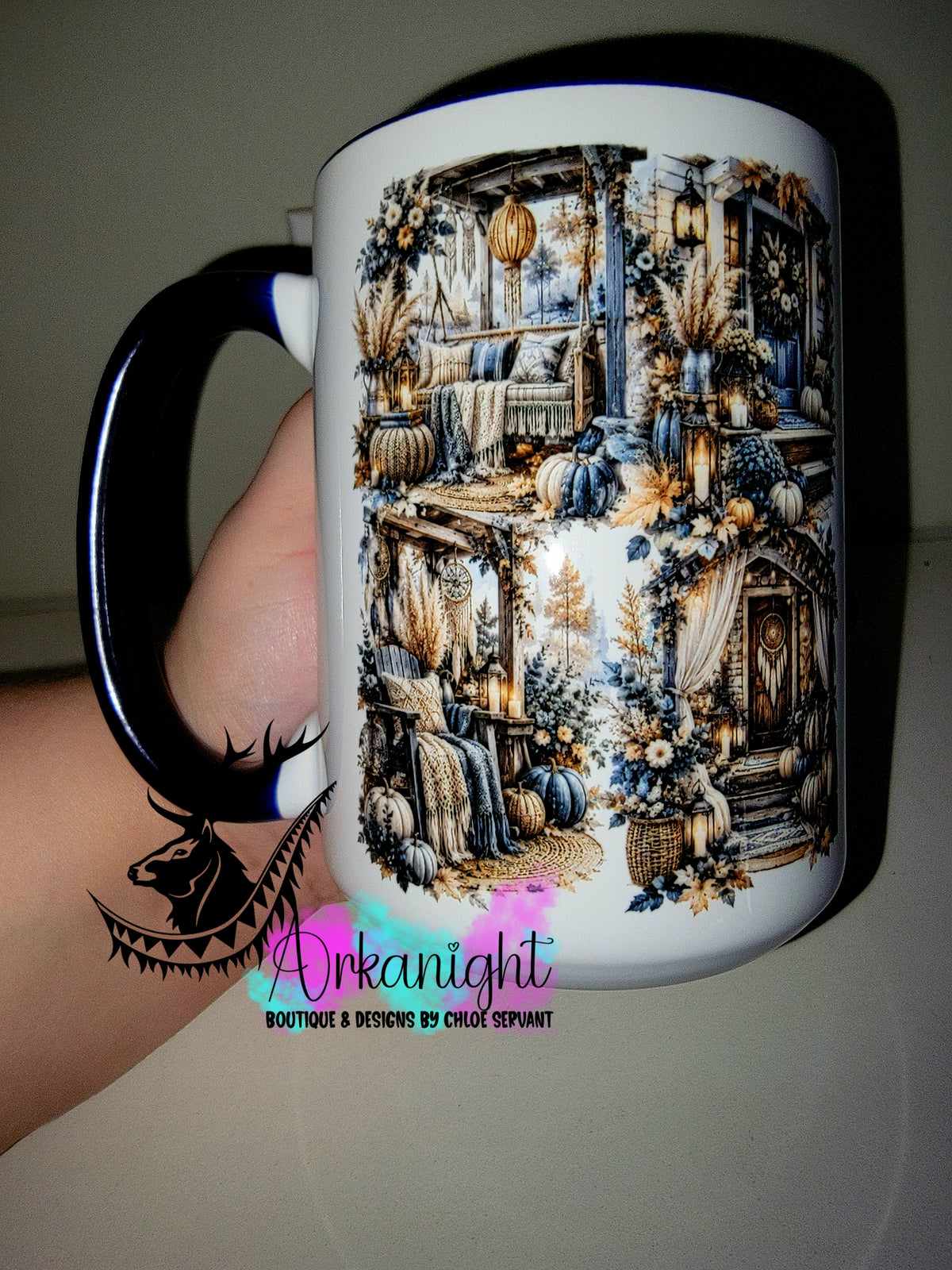 Tasse en céramique sur commande - Collection Automne et Halloween 2026 ♡ Porche Boho Bleu