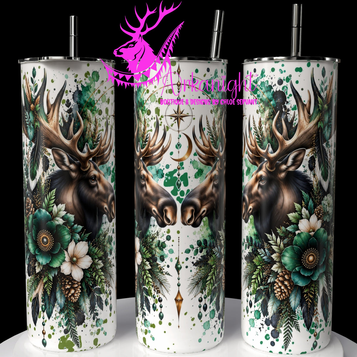 Gourde sur commande ♡ Collection Animaux - Cycle Lunaire ♡ Orignal