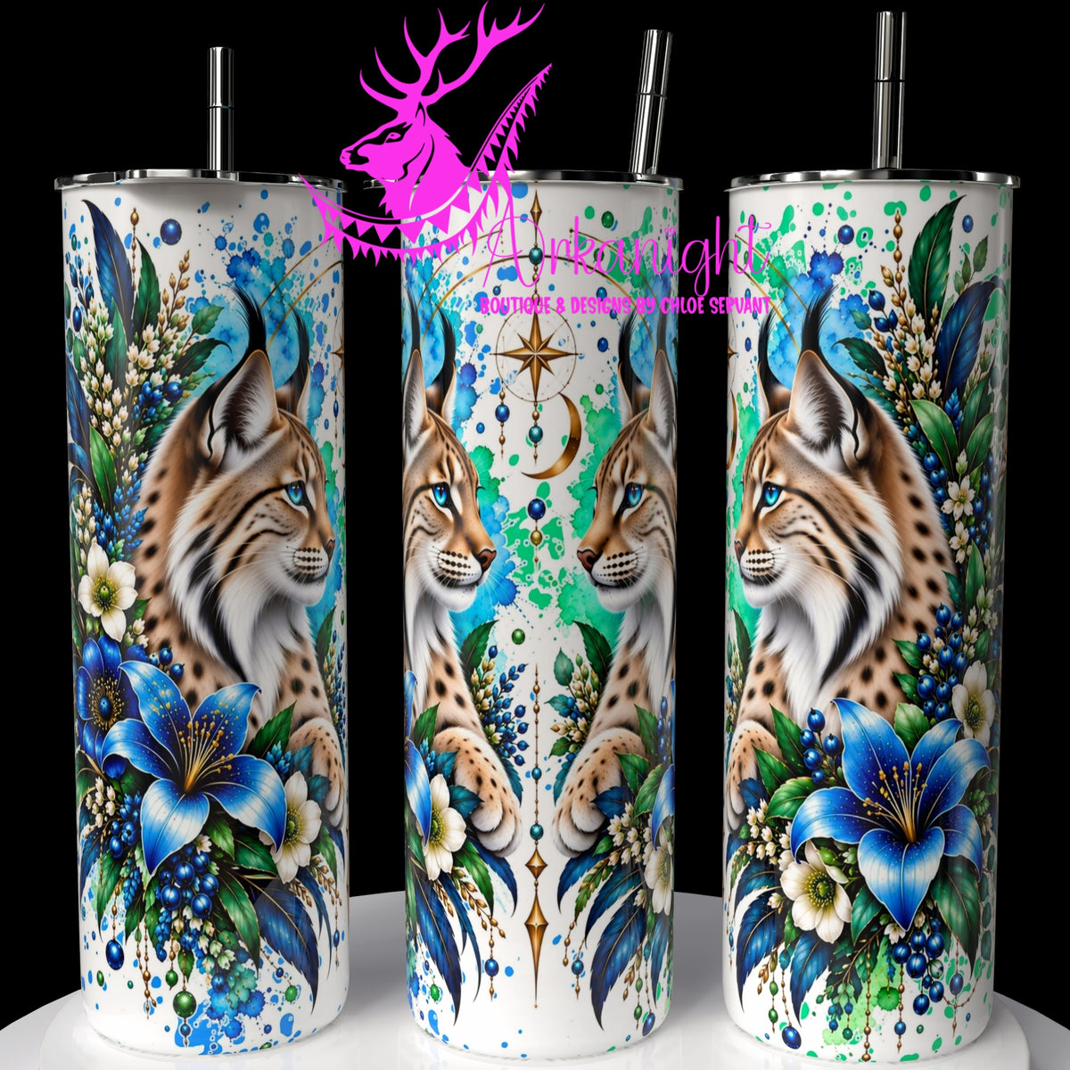 Gourde sur commande ♡ Collection Animaux - Cycle Lunaire ♡ Lynx