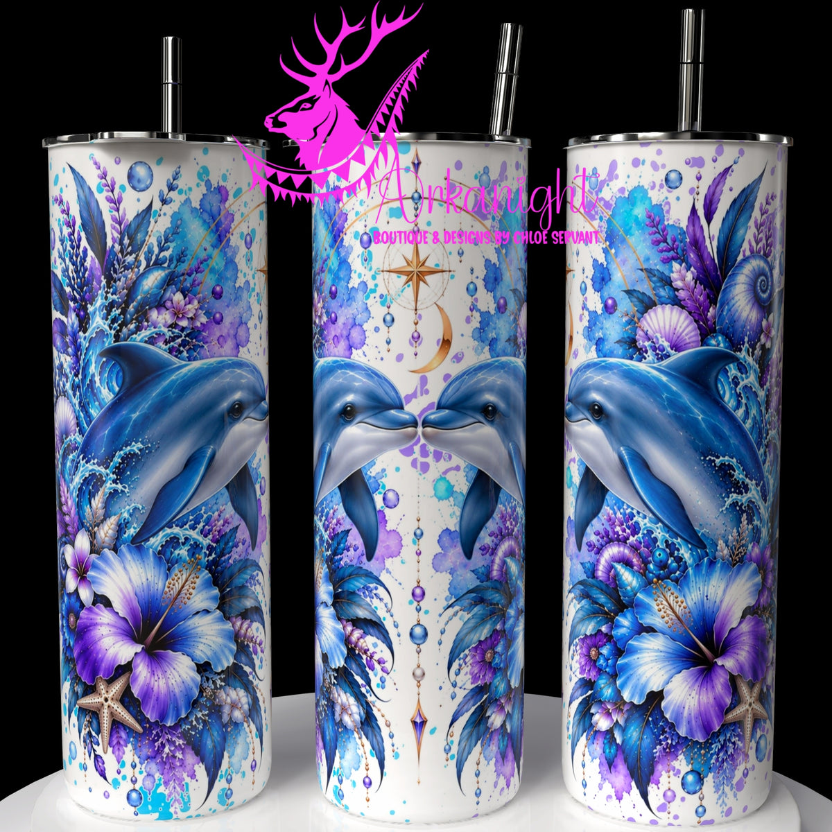 Gourde sur commande ♡ Collection Animaux - Cycle Lunaire ♡ Dauphin