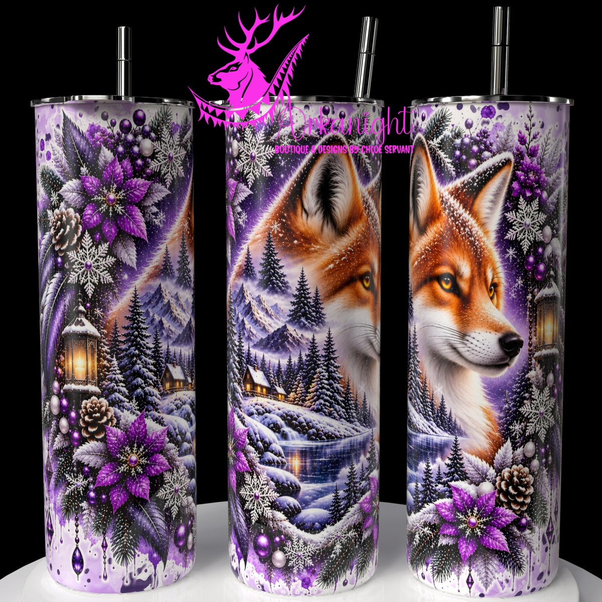 Gourde sur commande ♡ Collection Hiver 2026-2027 ♡ Double Exposition Hiver ♡ Renard