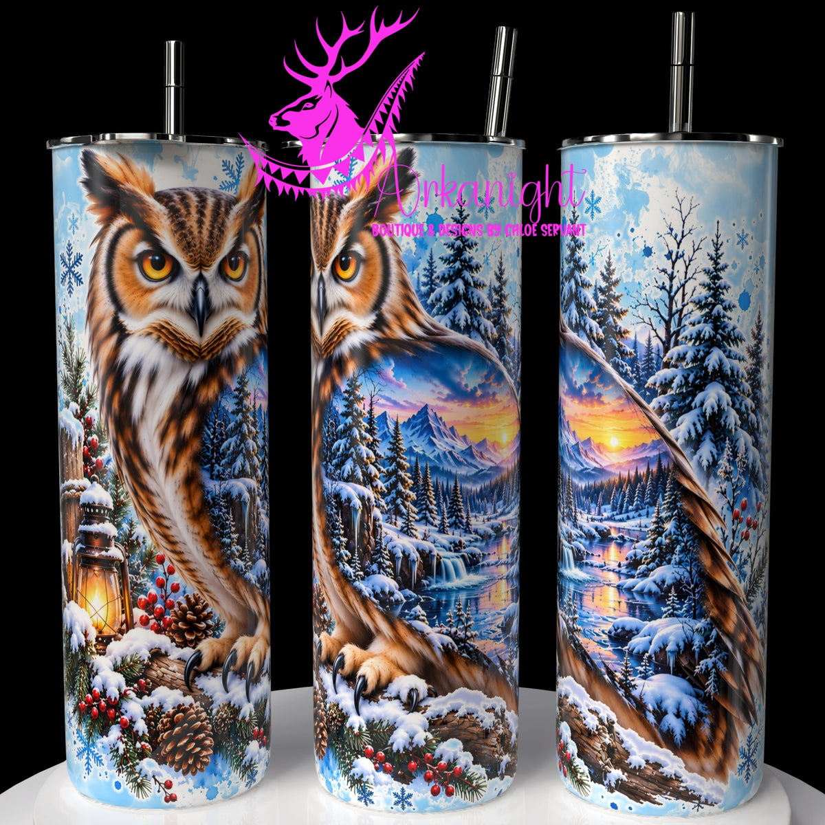 Gourde sur commande ♡ Collection Hiver 2026-2027 ♡ Double Exposition au Chalet ♡ Hiboux