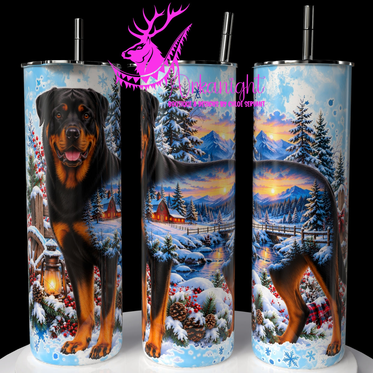 Gourde sur commande ♡ Collection Hiver 2026-2027 ♡ Double Exposition au Chalet ♡ Rottweilers