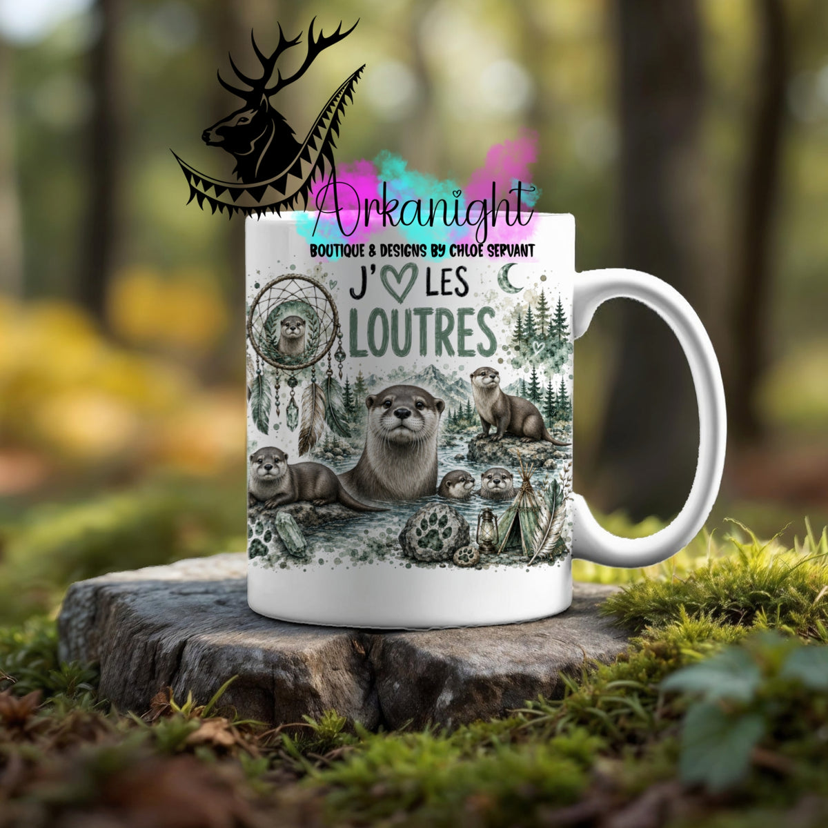 Tasse en céramique sur commande - Collection Boho Capteur de rêve ♡ Loutre