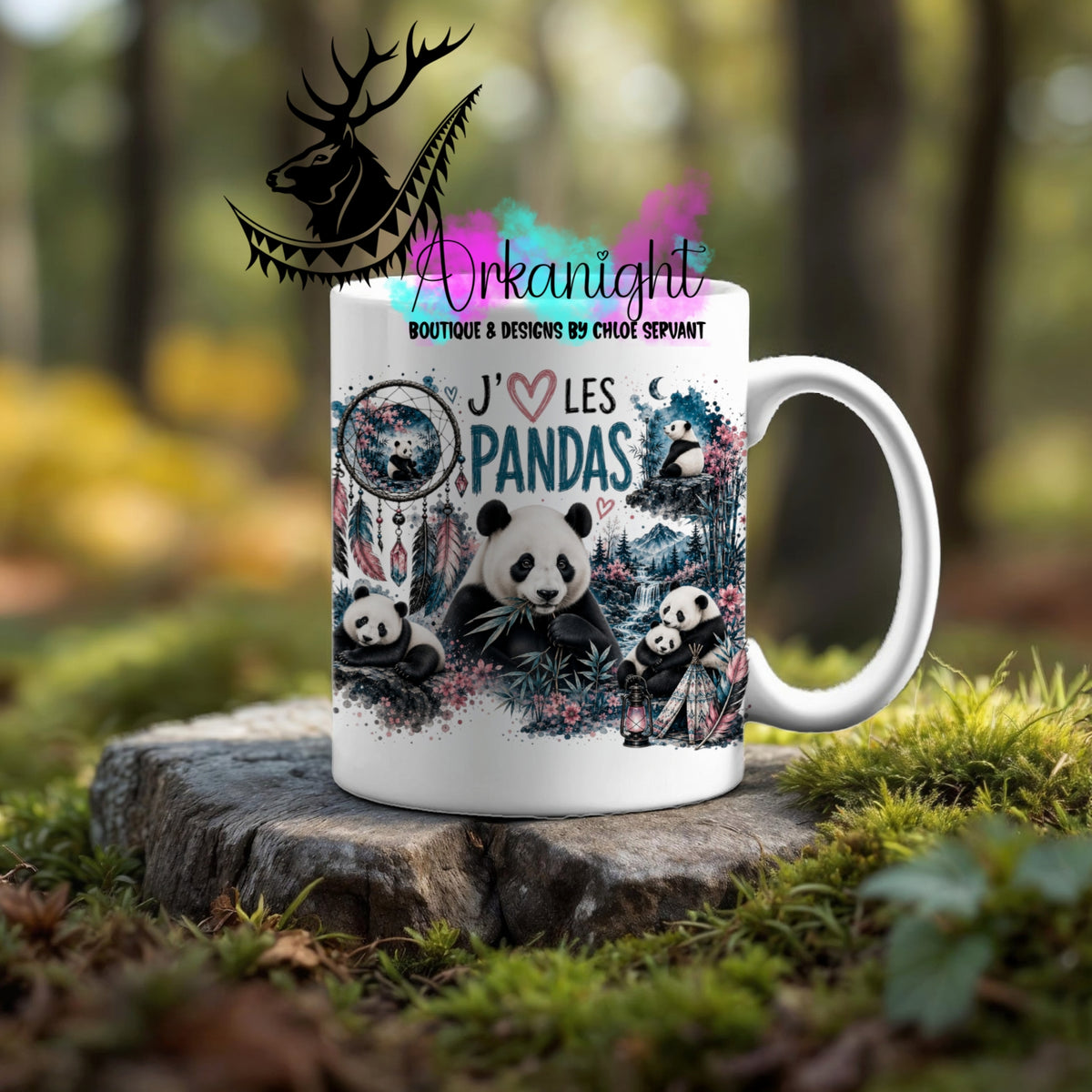 Tasse en céramique sur commande - Collection Boho Capteur de rêve ♡ Pandas