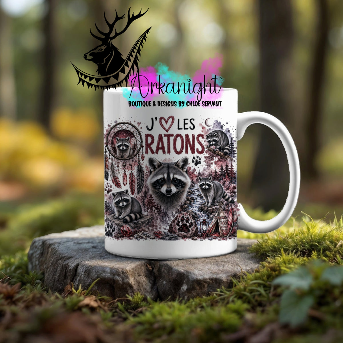 Tasse en céramique sur commande - Collection Boho Capteur de rêve ♡ Ratons