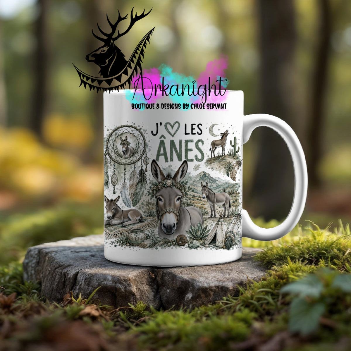 Tasse en céramique sur commande - Collection Boho Capteur de rêve ♡ Âne