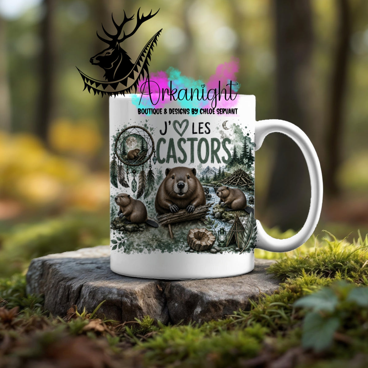 Tasse en céramique sur commande - Collection Boho Capteur de rêve ♡ Castor