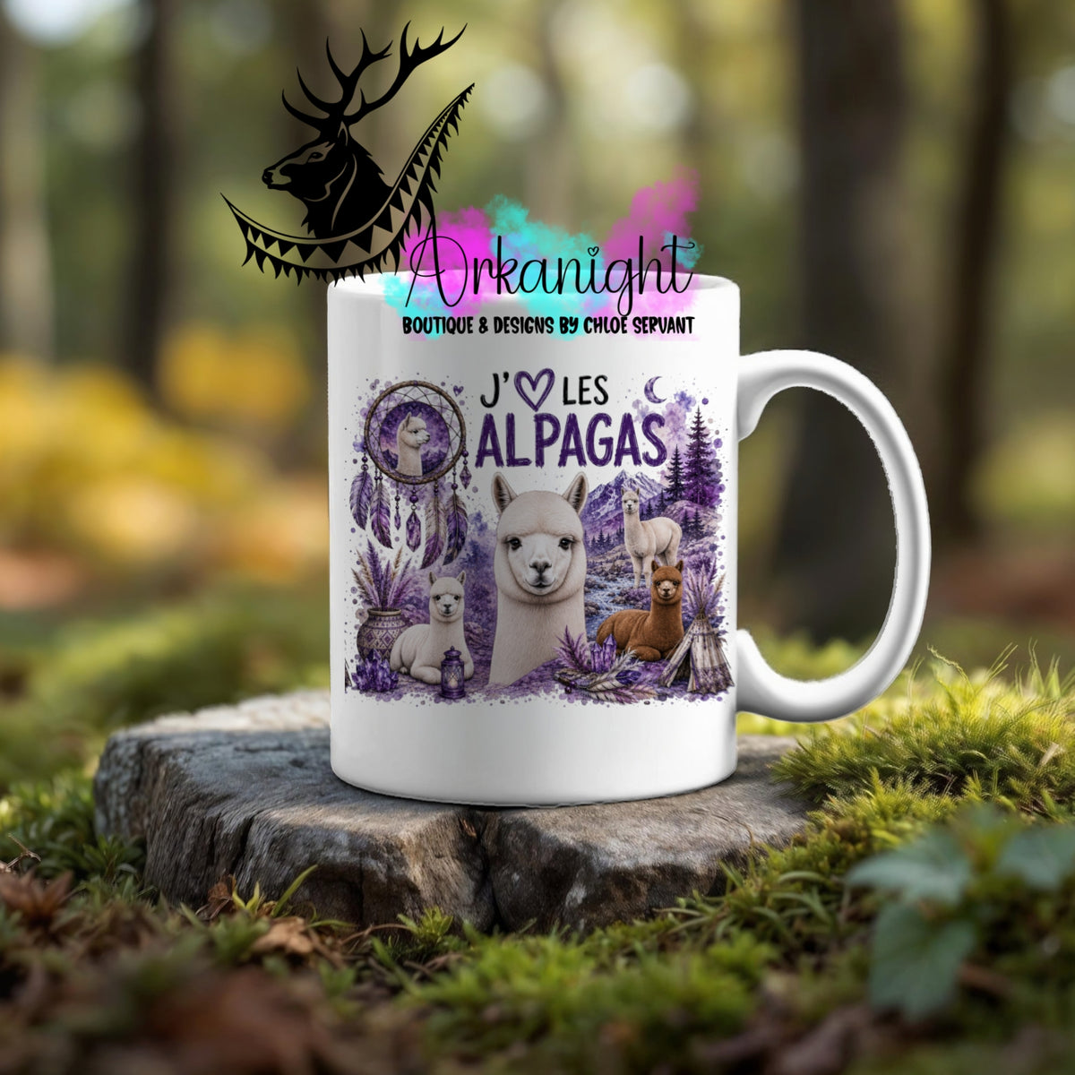 Tasse en céramique sur commande - Collection Boho Capteur de rêve ♡ Alpaga