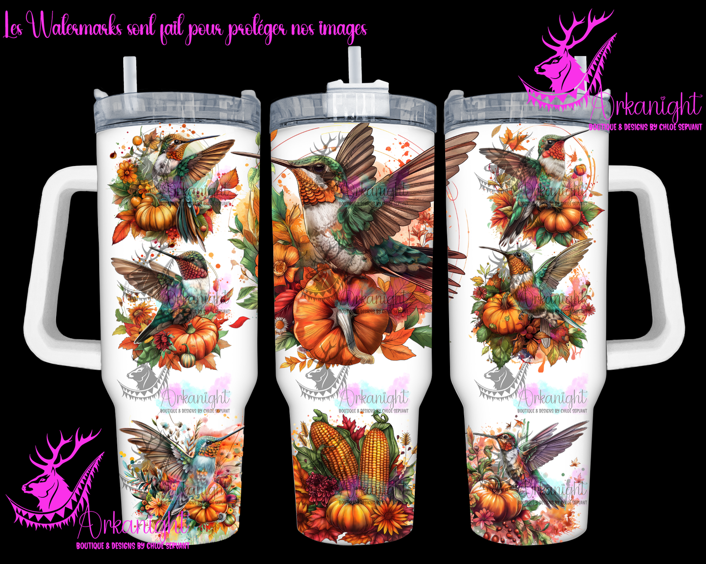Gourde 40 oz sur commande - Autumn 2024 - Autumn Hummingbird