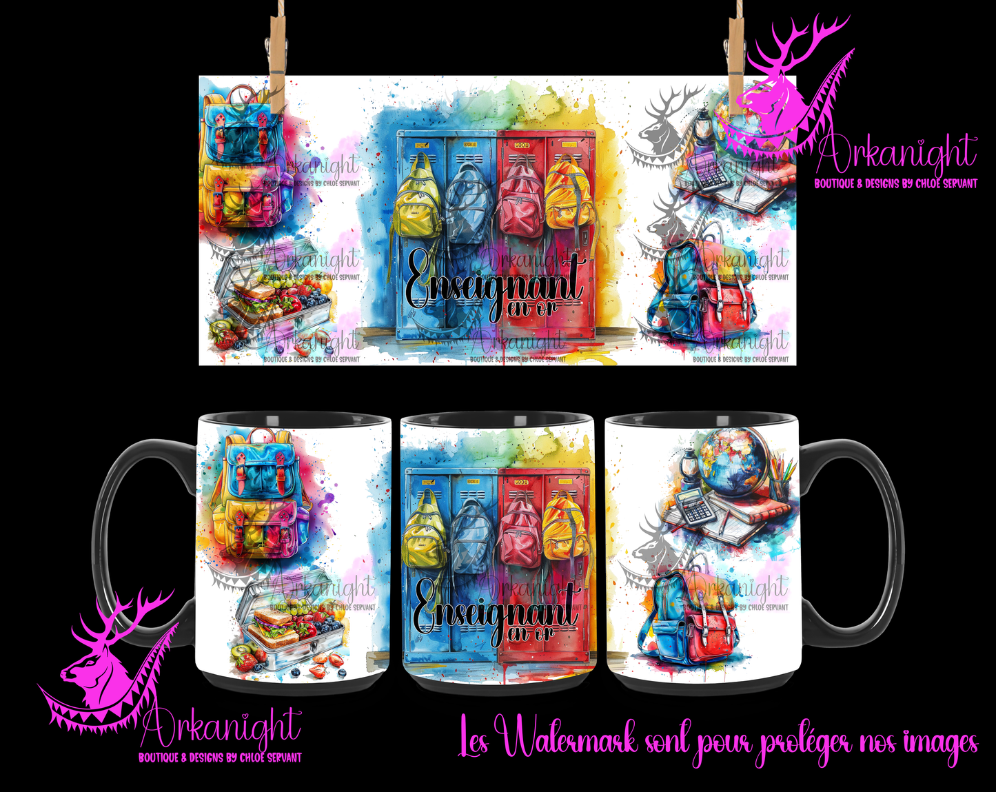 Tasse en céramique sur commande - Enseignant en or
