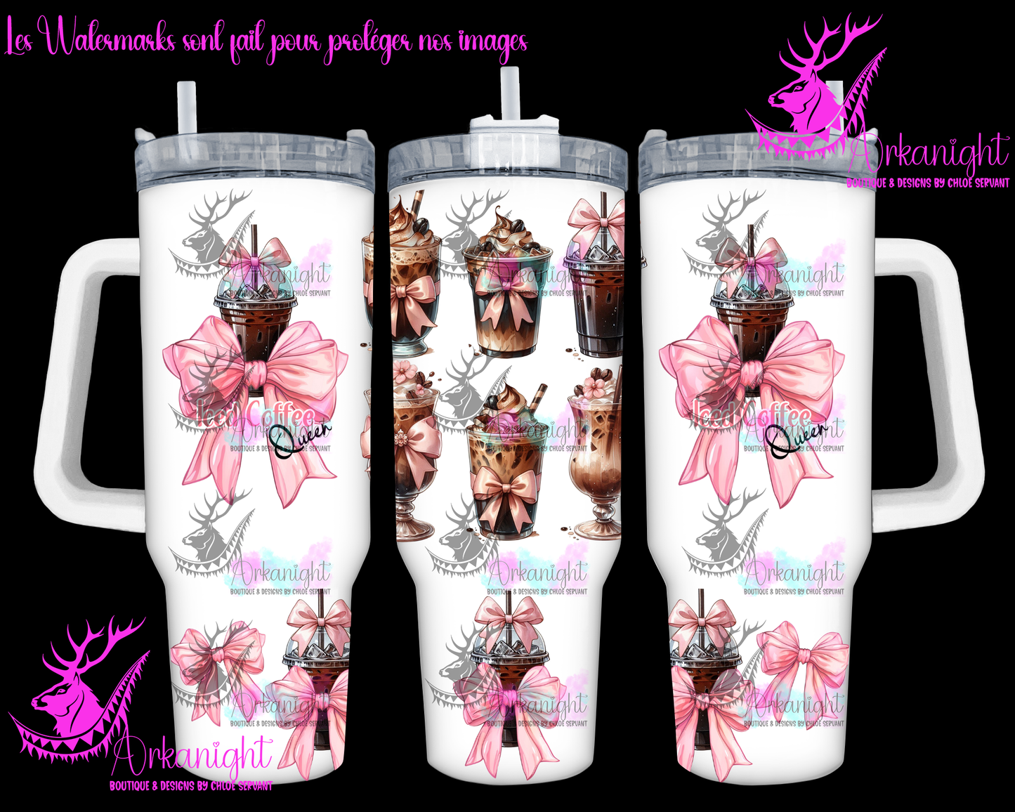 Gourde 40 oz sur commande - Coquette Ice Coffee