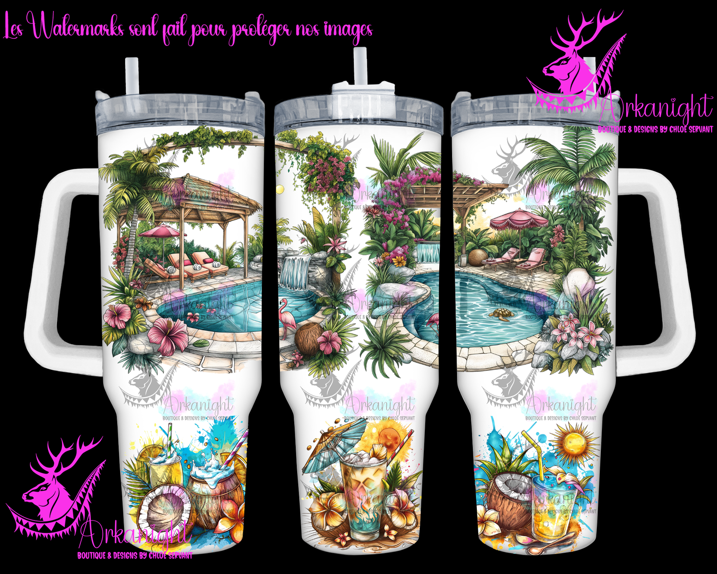 Gourde 40 oz sur commande - Pool Party