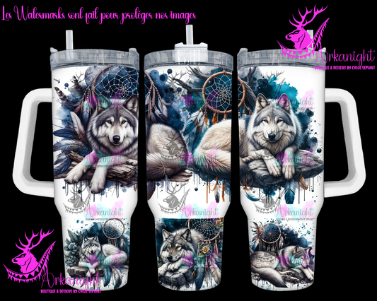 Gourde 40 oz sur commande - Wolf's on rocks