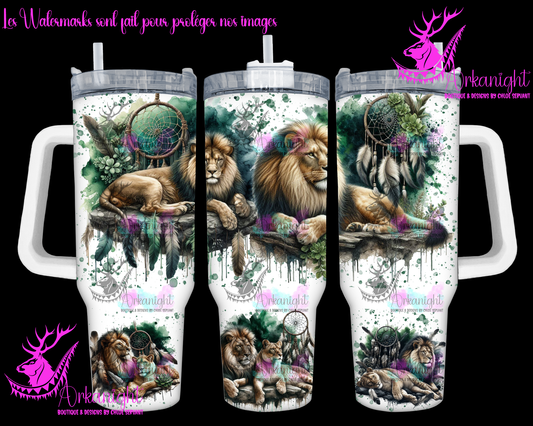 Gourde 40 oz sur commande - Lion's on rocks