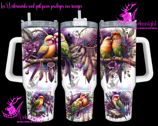 Gourde 40 oz sur commande - Lovebirds