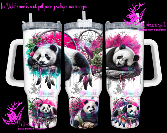 Gourde 40 oz sur commande - Panda on Rocks