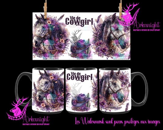 Tasse en céramique sur commande - Vie de Cowgirl - Apaloosa