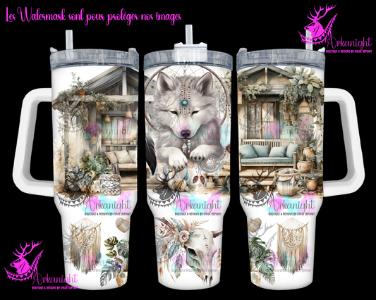 Gourde 40 oz sur commande - Boho Wolf