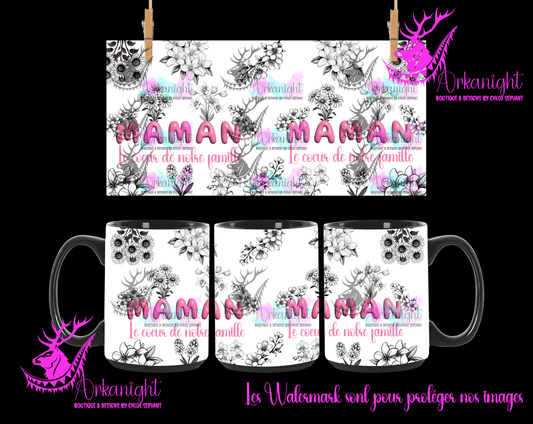 Tasse en céramique sur commande - Maman - Le coeur de notre Famille