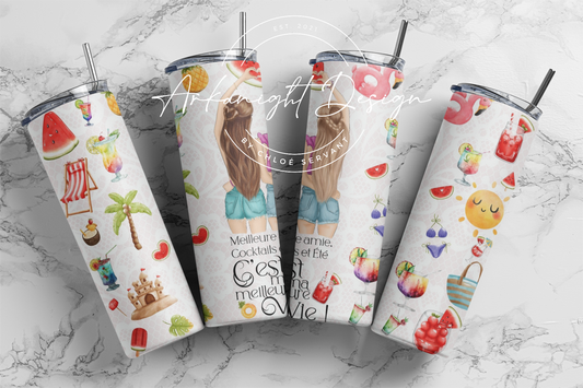 Gourde - Meilleure amie , Cocktails et été , C'est ma meilleure vie -   2 peaux blanches - 1 blonde & 1 brune