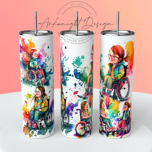 Gourde - Jeune fille en chaise roulante