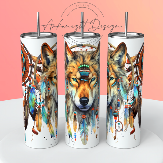 Gourde - Dreamcatcher Native Wolf