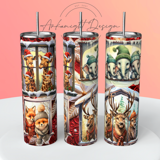 Christmas Window Animals