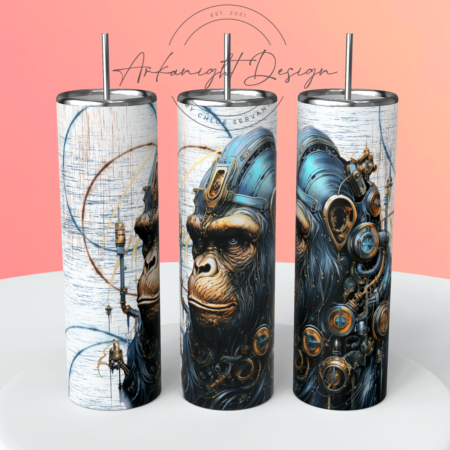 0040 -Gourde - Gorilla Steampunk