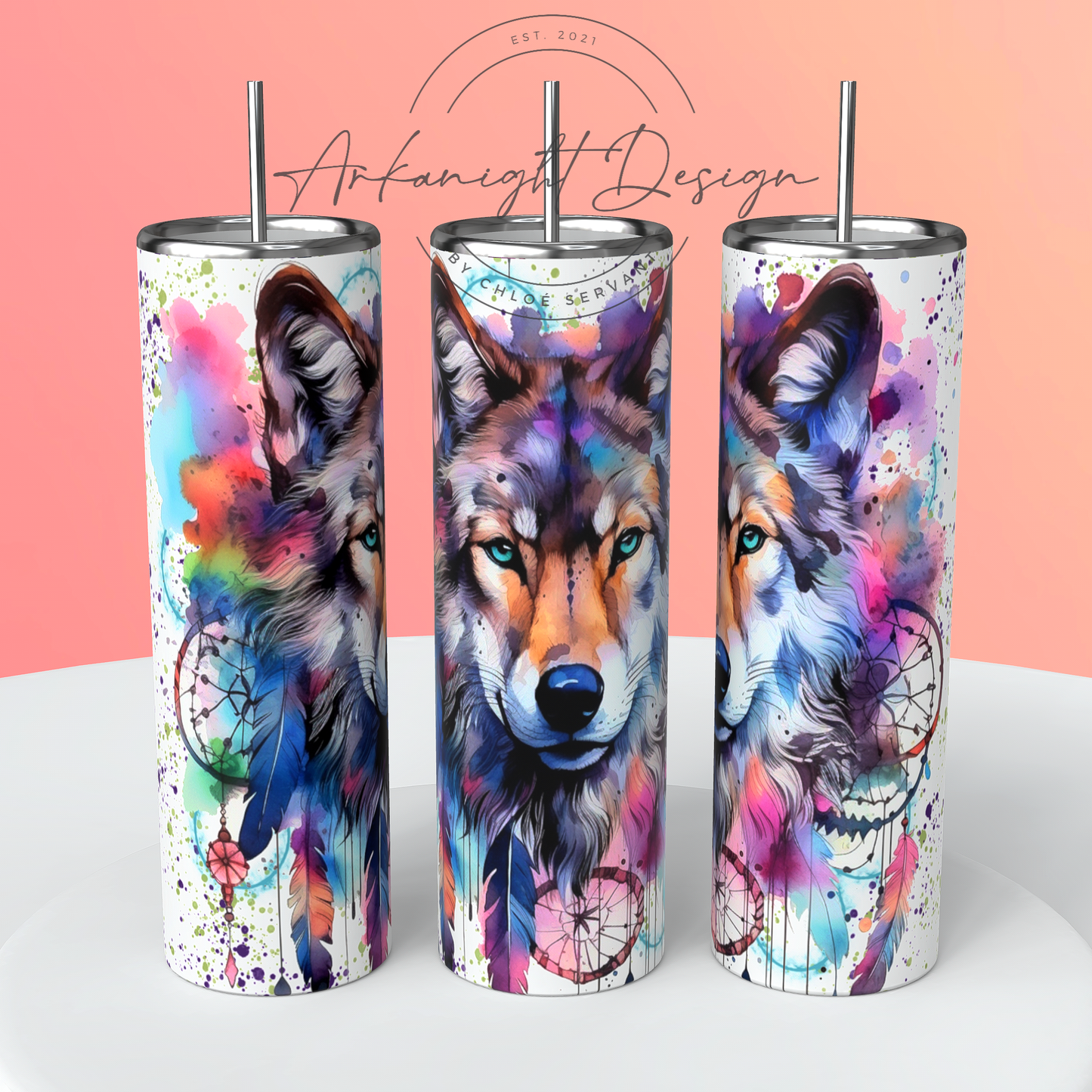 Boho Wolf Watercolor