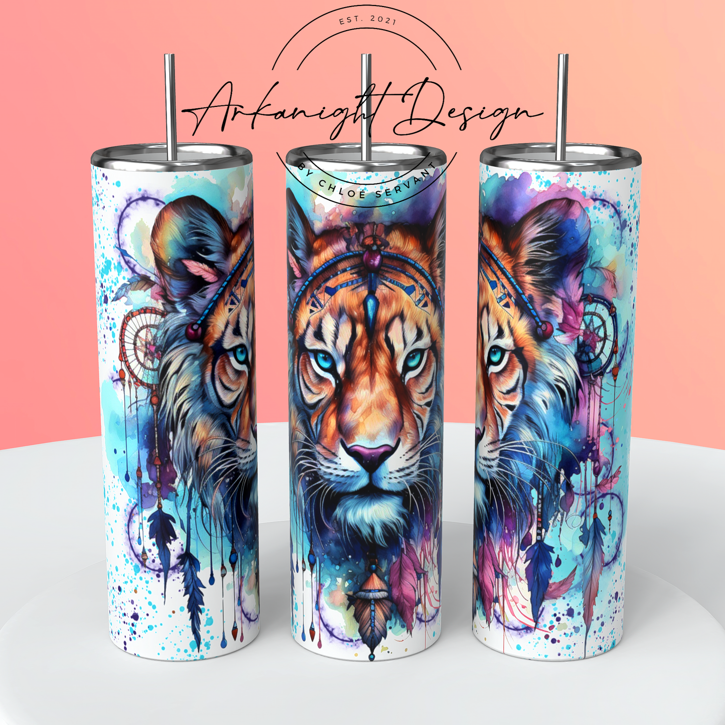 Watercolor Boho Tiger