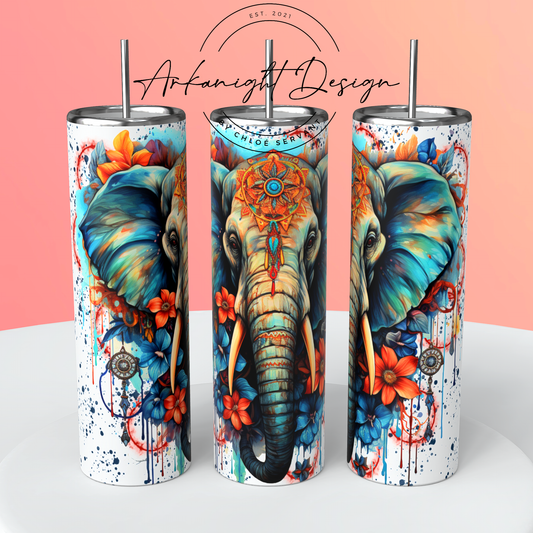 Watercolor Boho Elephant