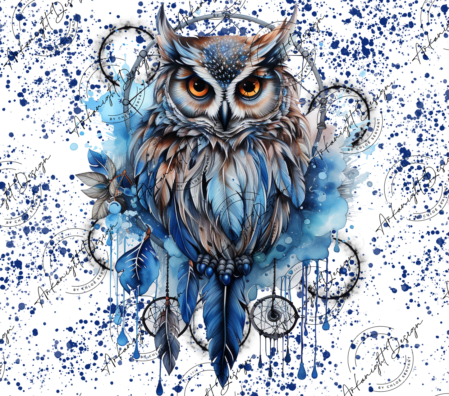 Watercolor Boho Owl