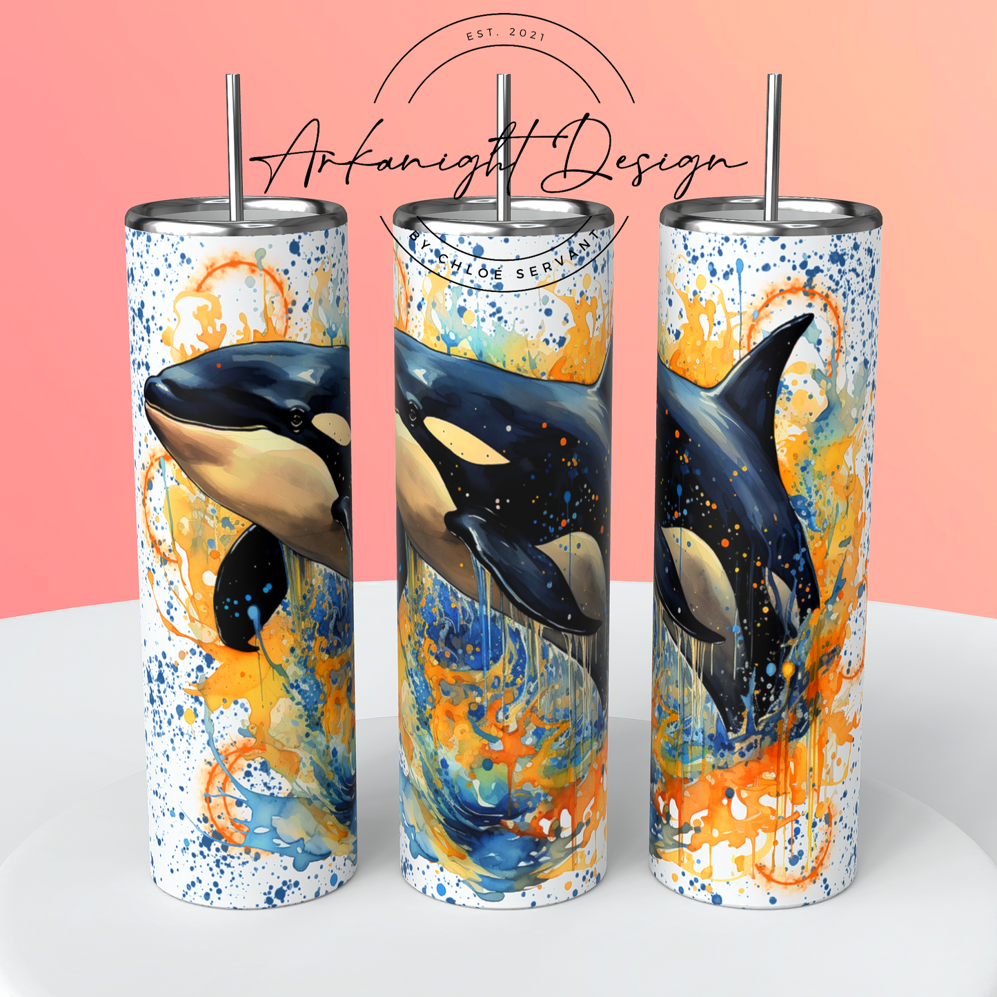 Gourde - Watercolor Boho Orca-2