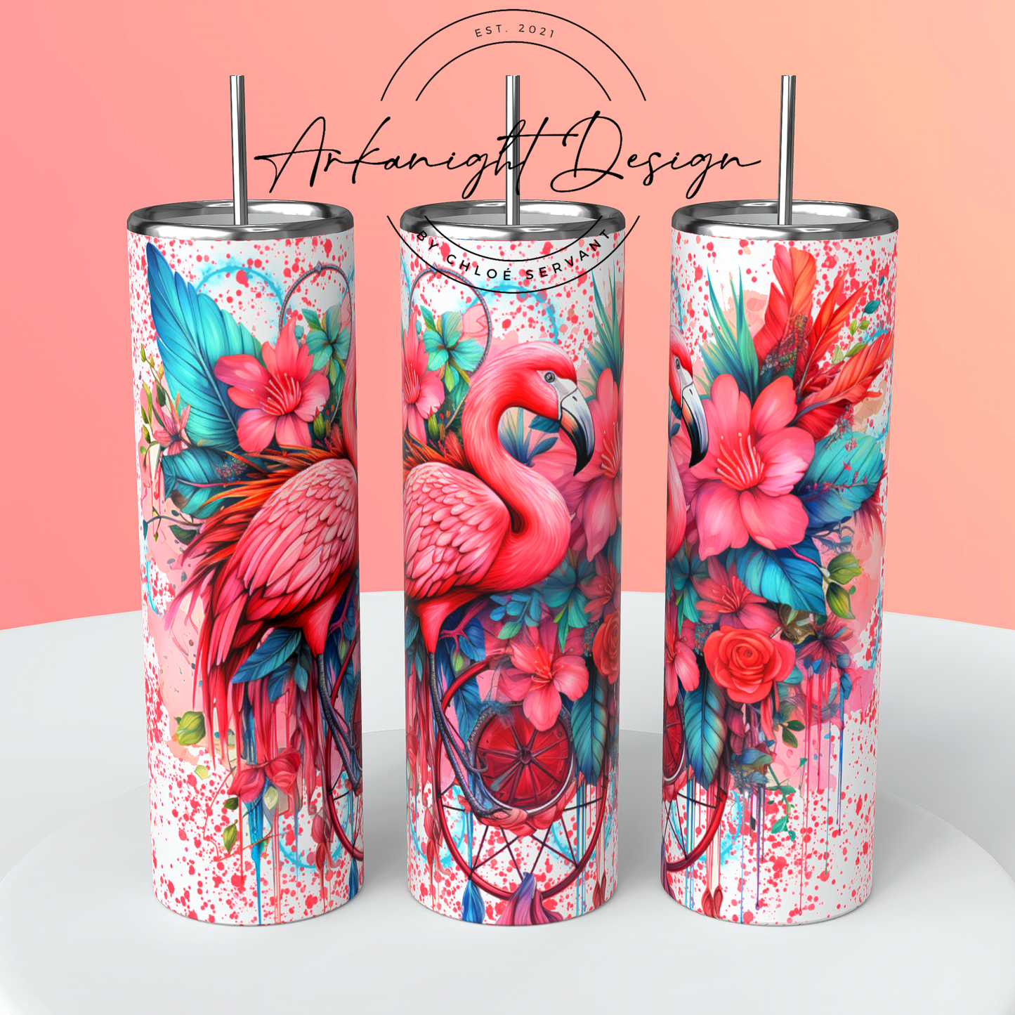 Gourde - Watercolor Boho Flamingo