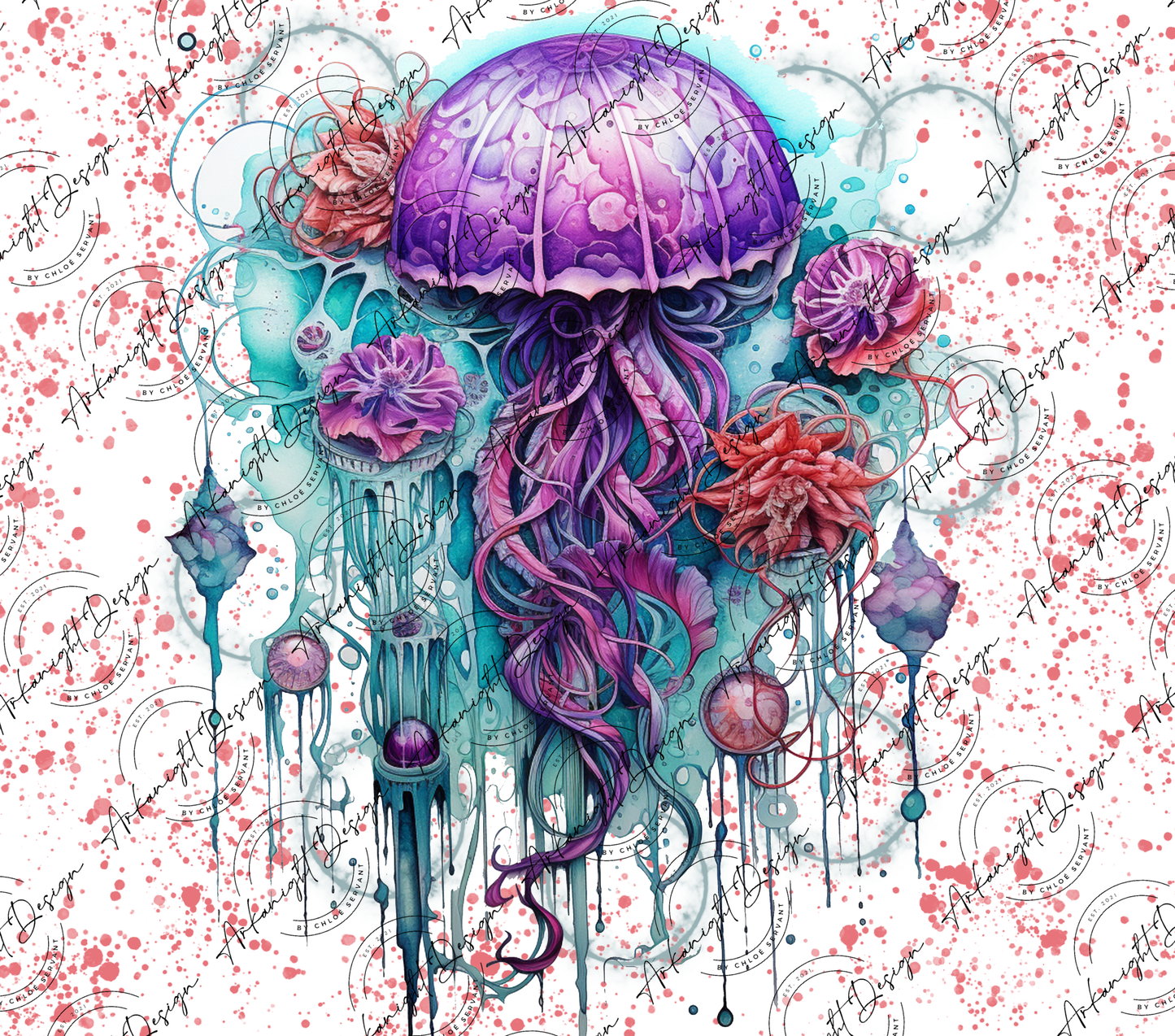 Watercolor Boho JellyFish