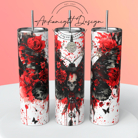 Gourde sur commande - Watercolor Boho Nightmoth White