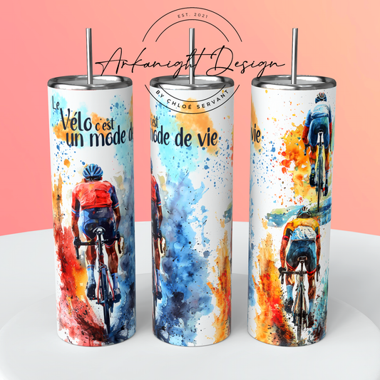 0049 -Gourde - watercolor Vélo Masculin