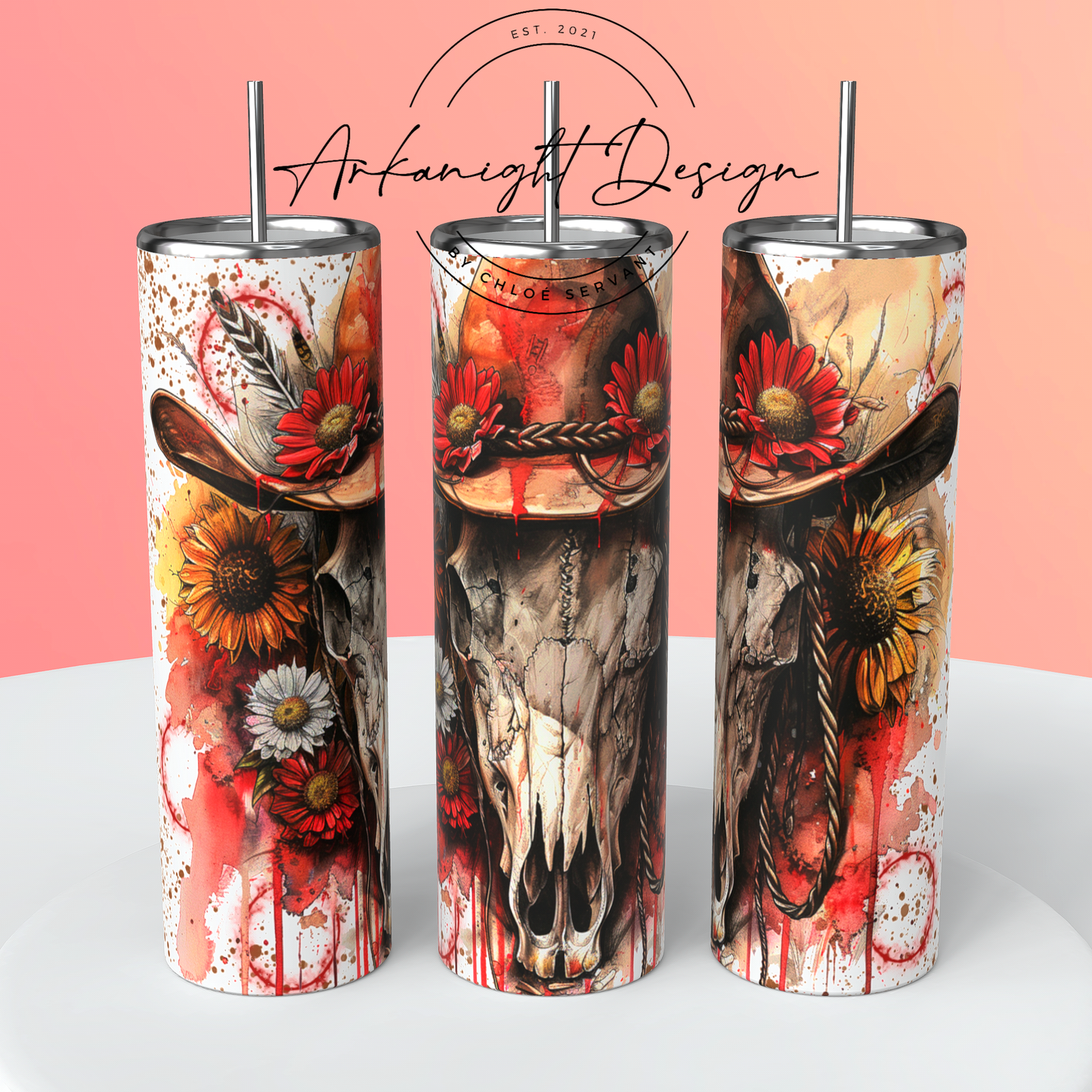 Gourde sur commande - Watercolor Boho Cowboy Hat Bramabull