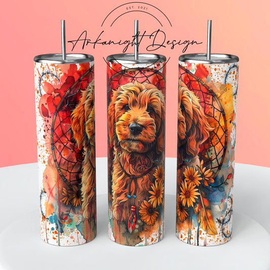 Gourde sur commande - Watercolor Boho Goldendoodle